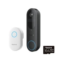 Reolink Reolink D340B with Chime+64GB SD Card, Sonnette de porte Noir