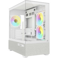 Sharkoon boîtier mini tower Blanc | 2x USB-A | 1x USB-C | RGB | Verre Trempé