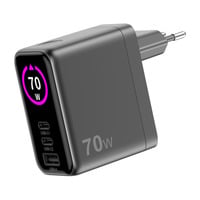 Sitecom 70W GaN Power Delivery chargeur mural avec affichage LED Noir