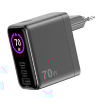 Sitecom Chargeur mural GaN 70 W avec écran LED couleur Noir