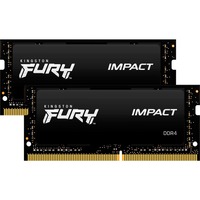 Kingston FURY 16 Go DDR4-3200, Mémoire vive Noir, KF432S20IBK2/16, Impact, XMP
