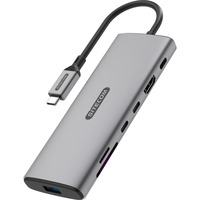 Sitecom Adaptateur multiport 7 en 1 USB-C Power Delivery, Station d'accueil Gris