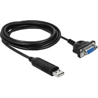 DeLOCK Câble adaptateur USB-A 2.0 vers série 9 broches (RS-232) Noir, 1,8 mètre