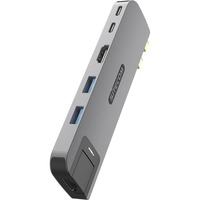 Sitecom Hub multiport 6 en 2 pour MacBook, Station d'accueil Gris, USB-C, HDMI, USB-A