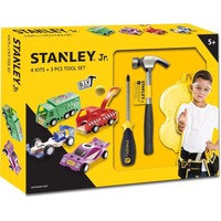 Stanley Junior Jeu d'outils classique + 4 voitures, Jouets de construction Multicolore, Jeu d'outils classique + 4 véhicules, 5 ans +