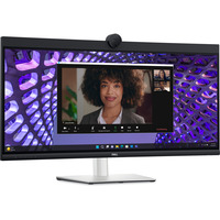 Dell P3424WEB 34.1" Moniteur UltraWide incurvé Argent/Noir, HDMI, DisplayPort, USB, Audio, Webcam