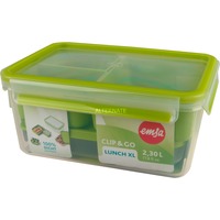 Emsa CLIP & GO XL Boîte de rangement alimentaire 2,3 L Vert, Transparent 1 pièce(s), Lunch-Box Vert/transparent, Boîte de rangement alimentaire, Adulte, Vert, Transparent, Monochromatique, Rectangulaire, Allemagne