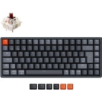 Keychron K2-C3H, clavier Noir, Layout BE, Gateron G Pro Brown, LED RGB, 65%, Double-shot ABS, Hot-swappable, Bluetooth