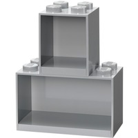 Room Copenhagen Ensemble d'étagères en briques LEGO, 4 + 8 tenons Gris clair