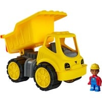 Simba Power-Worker Camion-benne + figurine, Jeu véhicule Jaune/gris