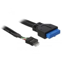 DeLOCK USB 3.0 Pin Header > USB 2.0 Pin Header, Câble Noir, 0,6 mètre