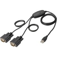 Digitus USB 2.0 > 2x RS232, Câble Noir, 1,5 mètres