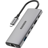 Sitecom Adaptateur multiport USB-C Power Delivery 6 en 1, Station d'accueil Gris
