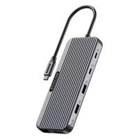 Sitecom Adaptateur multiport USB-C Power Delivery 8 en 1 Pro 2x HDMI, Station d'accueil Noir