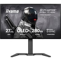 iiyama G-Master Titan Falcon GOB2701QSC-B1 27" Moniteur gaming  Noir, 2x HDMI 2.1, 1x DisplayPort 1.4, USB-C, Audio, 280 Hz