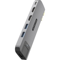 Sitecom 6 en 2 MacBook Multiport Hub, Station d'accueil Gris, USB-C, HDMI, USB-A