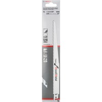 Bosch Lame de scie sabre S 1111 DF Lames de scie sabre, Panneau aggloméré, Plastique renforcé en fibre de verre, Profil, Bois, Bimétal, Gris, 4,3 mm, 22,5 cm