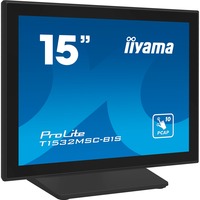 iiyama ProLite T1532MSC-B1S 15" Moniteur tactile  Noir (Mat), VGA, HDMI, DisplayPort, Audio