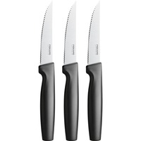 Fiskars Functional Form Set de couteaux à steak 110 mm dentelés 3 pièces Noir/en acier inoxydable