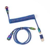 Keychron Premium Coiled Aviator Cable USB-C 3.2 Gen 1, Câble Bleu, 1,08 mètres