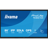 iiyama ProLite TE8615A-B1AG, Affichage public Noir, Touch, HDMI, DisplayPort, USB-C, Audio, LAN, WiFi, iiWare 21E (Android 14 OS) avec Google EDLA