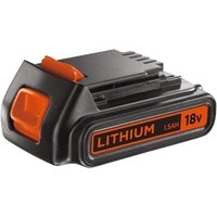 BLACK+DECKER Batterie 18V 1,5Ah Lithium Ion BL1518-XJ Noir/Orange
