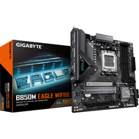 GIGABYTE B850M EAGLE WIFI6E carte mère socket AM5 Noir, VRM numérique 8+2+2 phases, jusqu’à 8200MHz DDR5 (OC), 1xPCIe 5.0 + 1xPCIe 4.0 M.2, Wi-Fi 6E, LAN 2.5GbE, USB 3.2 Gen 2, AMD, Emplacement AM5, AMD Ryzen 7000 Series, AMD Ryzen 8000 Series, AMD Ryzen 9000 Series, Emplacement AM5, DDR5-SDRAM, 256 Go