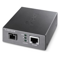 TP-Link TL-FC111B-20 convertisseur de support réseau 100 Mbit/s Monomode Noir, Media Converter 100 Mbit/s, IEEE 802.3, IEEE 802.3i, IEEE 802.3x, 10BASE-T, 100BASE-T, 100BASE-FX, 100 Mbit/s, Complète, Demi