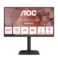 AOC 24E4U 23.8" Moniteur Noir, 1x DisplayPort, 1x HDMI, 1x VGA, 4x USB-A, 120 Hz