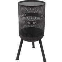 Bonfeu  BonVes 45, Panier de feu Noir, Grille de barbecue incluse