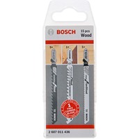 Bosch 2 607 011 436 Lame de scie sauteuse, à chantourner et sabre Lames de scie sauteuse 15 pièce(s), Jeu de lames de scie Lames de scie sauteuse, Bois, 15 pièce(s), Ampoule