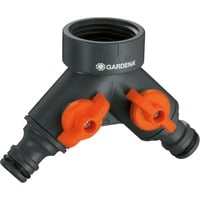 GARDENA Collecteur d'eau à 2 voies 26,5 mm (G 3/4"), Raccord de robinet Gris/Orange, 938-20