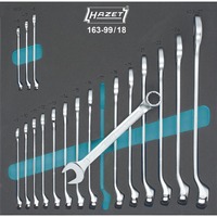 Hazet 163-99/18 Clé à fourche, Set d'outils 6,27 mm, Chrome, 2,67 kg, 342 mm, 344 mm, 18 pièce(s)
