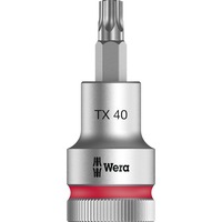 Wera Embouts à douille TORX® HF Zyklop à emmanchement 1/2" avec fonction de retenue, Clés mixtes à cliquet TX40 x 60mm