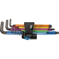 Wera Jeu de clés Allen 950/9 Hex-Plus Multicolore HF 1, Tournevis Noir, 9 pièces, code couleur