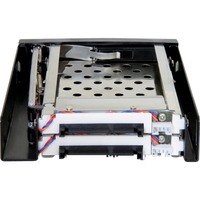 DeLOCK Rack mobile 3,5" pour 2x 2,5" SATA, Cadrage Noir, Échange à chaud, Vente au détail