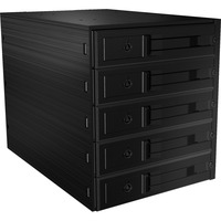 ICY BOX IB-565SSK 3x 5,25" Plateau de stockage de disques Noir, Cadre de montage Noir, 3x 5,25", Plateau de stockage de disques, 2.5", SATA, SATA II, SATA III, Série Attachée SCSI (SAS), Noir, Aluminium