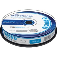 MediaRange BD-R 25 GO, Disques Blu-ray 6x, 10 pièces, imprimable, Vente au détail