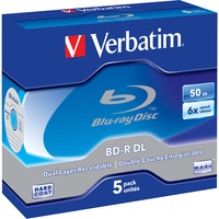 Verbatim 43748 disque vierge Blu-Ray BD-R 50 Go 5 pièce(s), Disques Blu-ray 50 Go, BD-R, Coffret à bijoux, 5 pièce(s), Vente au détail