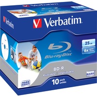 Verbatim BD-R 25GB étui bijou, Disques Blu-ray 6x, 10 pièces, Imprimable, Détail Lite