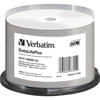 Verbatim CD-R 700 MB 52x, 50 pièces, Imprimable