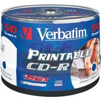 Verbatim CD-R 700 MB 52x, 50 pièces, Imprimable