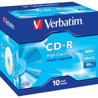 Verbatim CD-R High Capacity 800 Mo 10 pièce(s) 40x, CD-R, 800 Mo, Coffret à bijoux, 10 pièce(s)