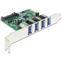 DeLOCK Carte PCI Express > 4 x USB 3.0 externe, Carte d'interface