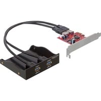 DeLOCK USB 3.0 Front Panel 2-Port Incl. PCI Express Card , Contrôleur Noir, Retail, Vente au détail