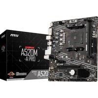 MSI A520M-A PRO carte mère socket AM4 Noir/gris, RAID, Gb-LAN, Sound, µATX