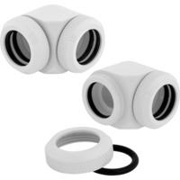 Corsair Hydro X Series XF Hardline 90° 14 mm OD, Connecteur Blanc, 2 piéces