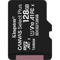 Kingston Canvas Select Plus 128 Go MicroSDXC UHS-I Classe 10, Carte mémoire Noir, 128 Go, MicroSDXC, Classe 10, UHS-I, 100 Mo/s, 85 Mo/s