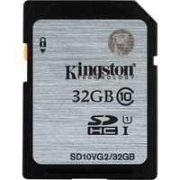 Kingston Class 10 UHS-I SDHC 32GB 32Go SDHC UHS Classe 10 mémoire flash, Carte mémoire 32 Go, SDHC, Classe 10, UHS, 45 Mo/s, Noir, Gris