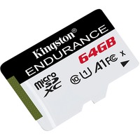Kingston MicroSDXC haute endurance 64 Go, Carte mémoire Blanc/Noir, UHS-I (U1), classe 10